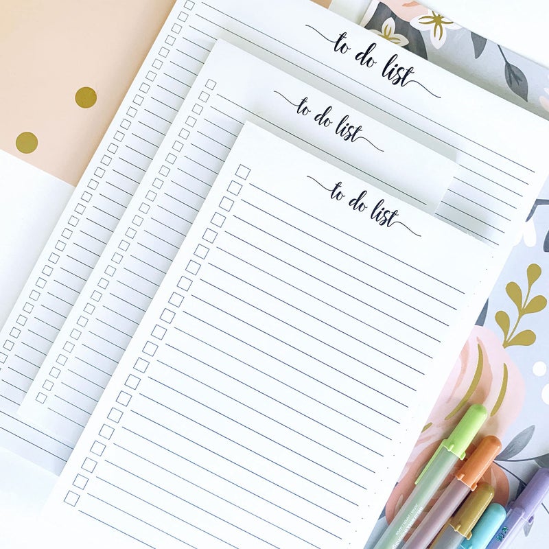 321Done To Do List Notepad - Pack of 2-50 Sheets (5.5"" x 8.5"") To-Do's Notepad Tear Off  Planning Memo Pad  Planner Checklist Organizing - Made in USA - Simple Script - College-Ruled - Image 4